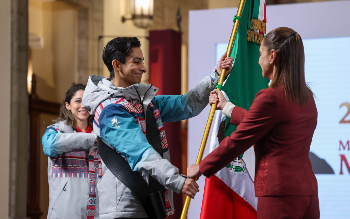 Sheinbaum abandera a delegación mexicana invernal rumbo a Milano-Cortina 2026